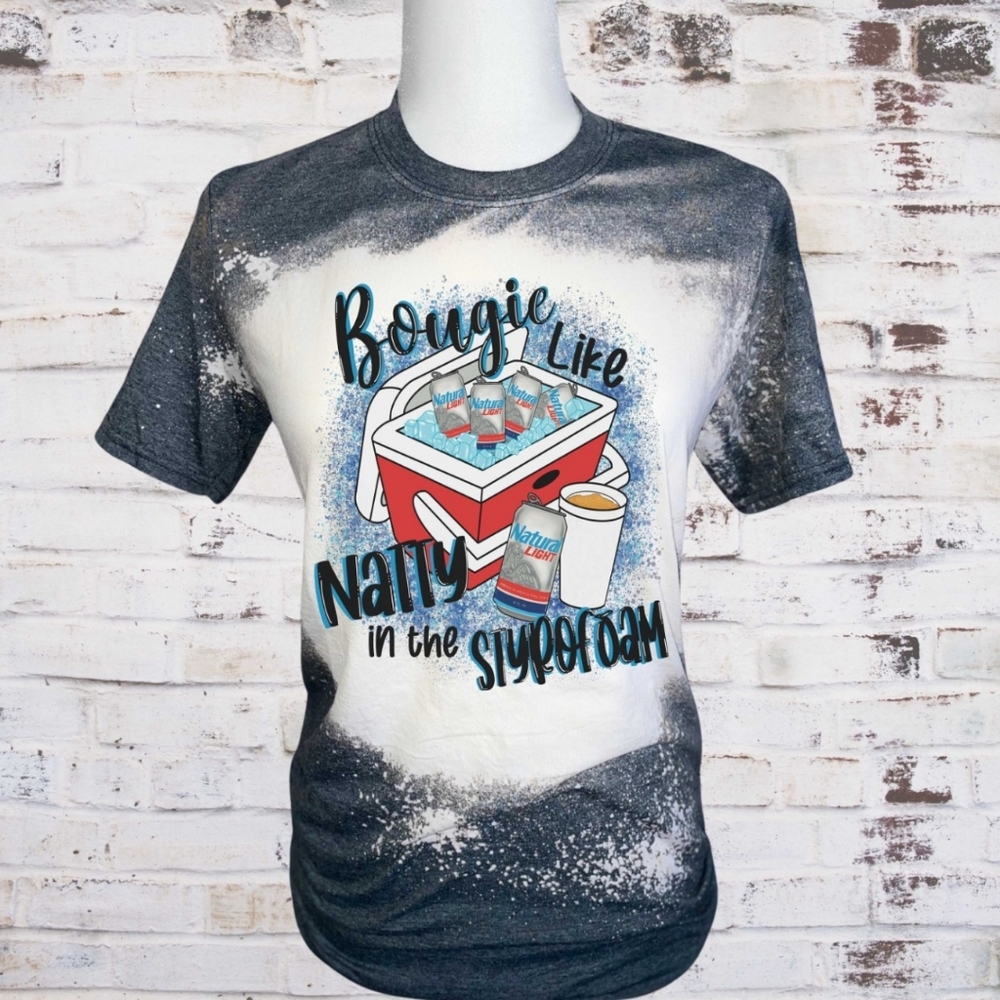 Bougie Like Natty in styrofoam bleached shirt